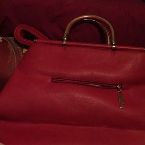 Bright red leather pocketbook